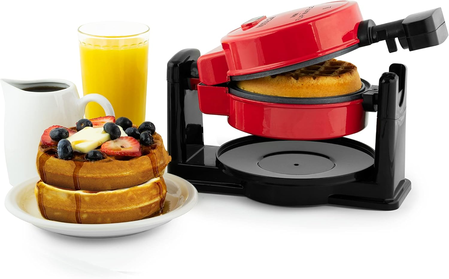 Nostalgia MyMini Cars and Trucks Shape Electric Waffle Maker, 5-Inch Non-Stick Griddle for Waffles, Hash Browns, Eggs, and More, Yellow