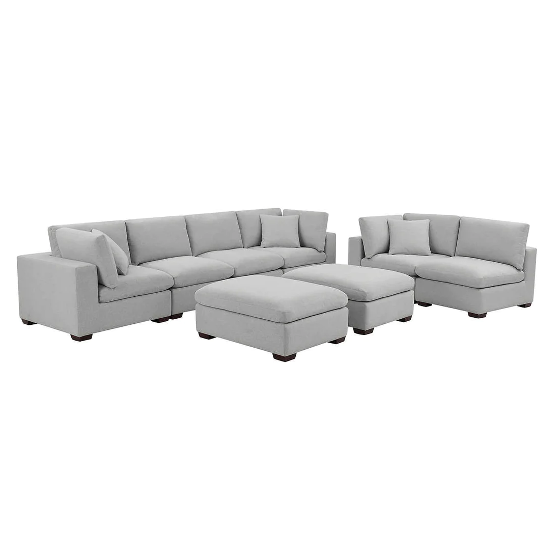 Thomasville Lowell 8-Piece Fabric Modular Sectional Gray