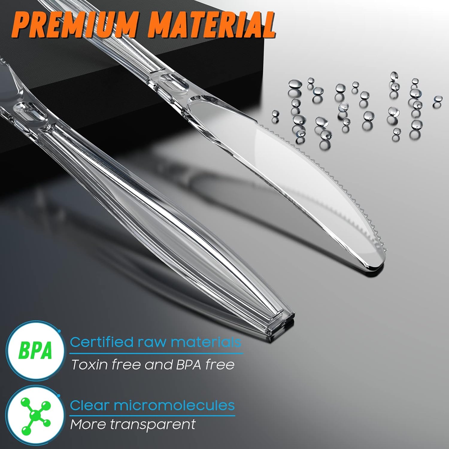 360 Count Plastic Silver Ware Heavy Duty, 120 Forks, 120 Spoons, 120 Knives, Heat Resistant & BPA Free Disposable SilverWare, Disposable Cutlery set, Premium Clear Utencils for Party Supply