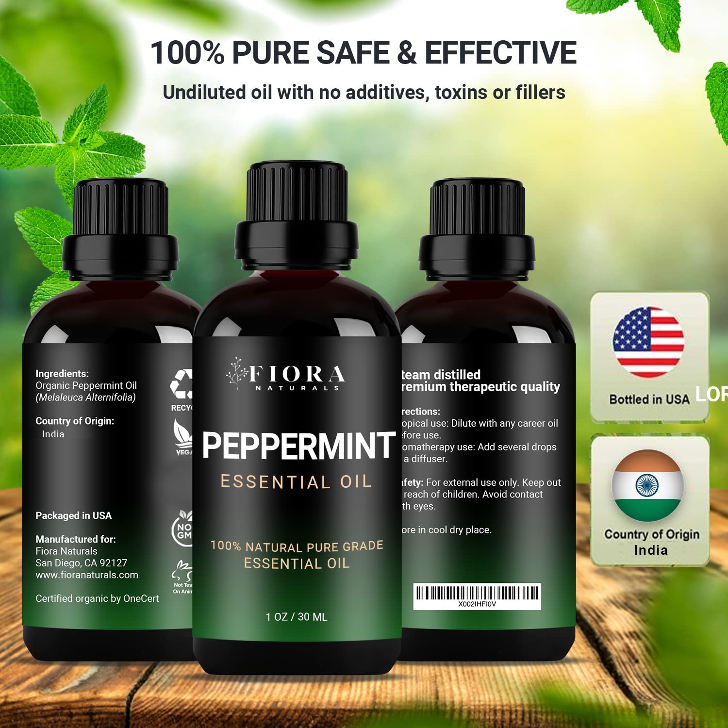 Tea Tree Essential Oil by Fiora Naturals- 100% Pure Organic Oil, for Face, Hair, Skin, Acne, Scalp, Foot and Toenails. Melaleuca Alternifolia, 1 oz /30ml