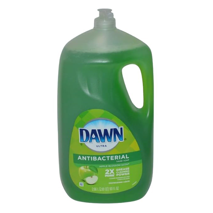 Dawn Dish Soap Squeeze Bottle, EZ-Squeeze Platinum Dish Soap Liquid+Non-Scratch Sponges for Dishes,Refreshing Rain,Includes 3x18oz Bottles+2 Sponges