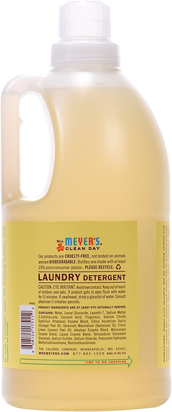 MRS. MEYER'S CLEAN DAY Liquid Laundry Detergent, Biodegradable Formula Infused with Essential Oils, Lavender, 64 oz (64 Loads)