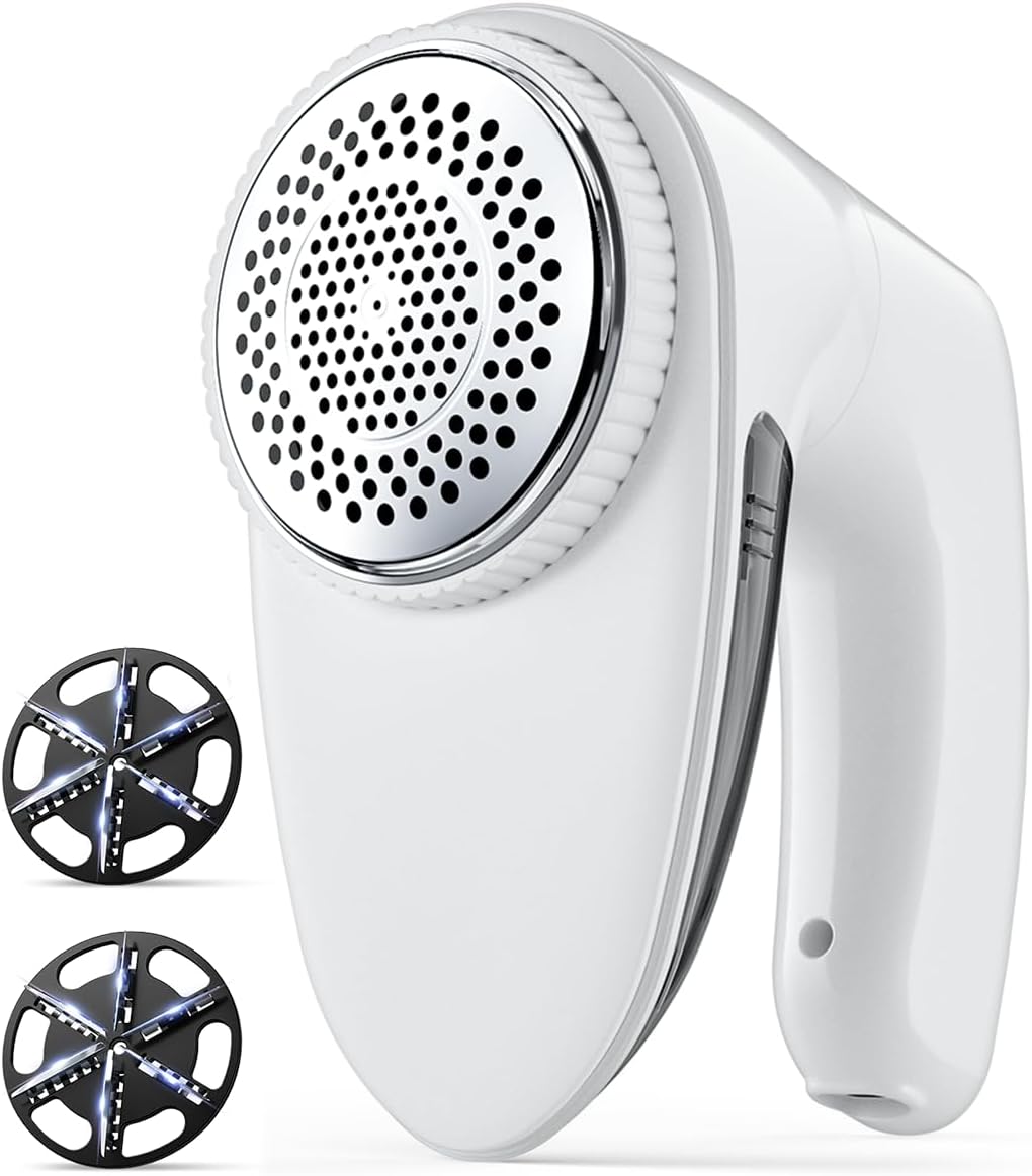 Bymore Fabric Shaver, Lint Shaver, Lint Remover Defuzzer Sweater Shaver for Clothes and Furniture(6-Leaf Blades,65mm Mesh,2 Blades Extra)