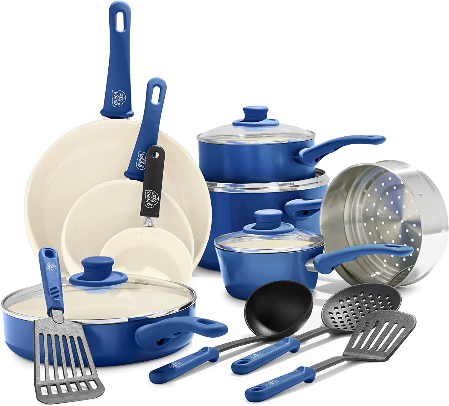 Ceramic non-stick 12-piece pan set