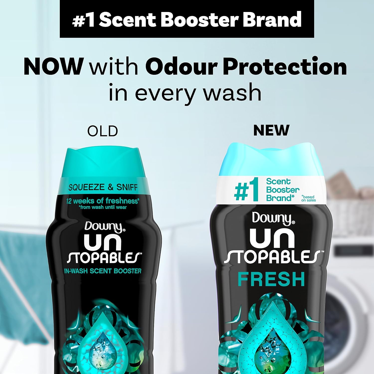 Downy Unstopables In Wash Scent Booster Beads, Fresh Scent, 24 oz, Downy Scent Booster Beads, Unstoppable Laundry Beads, Odor Protection