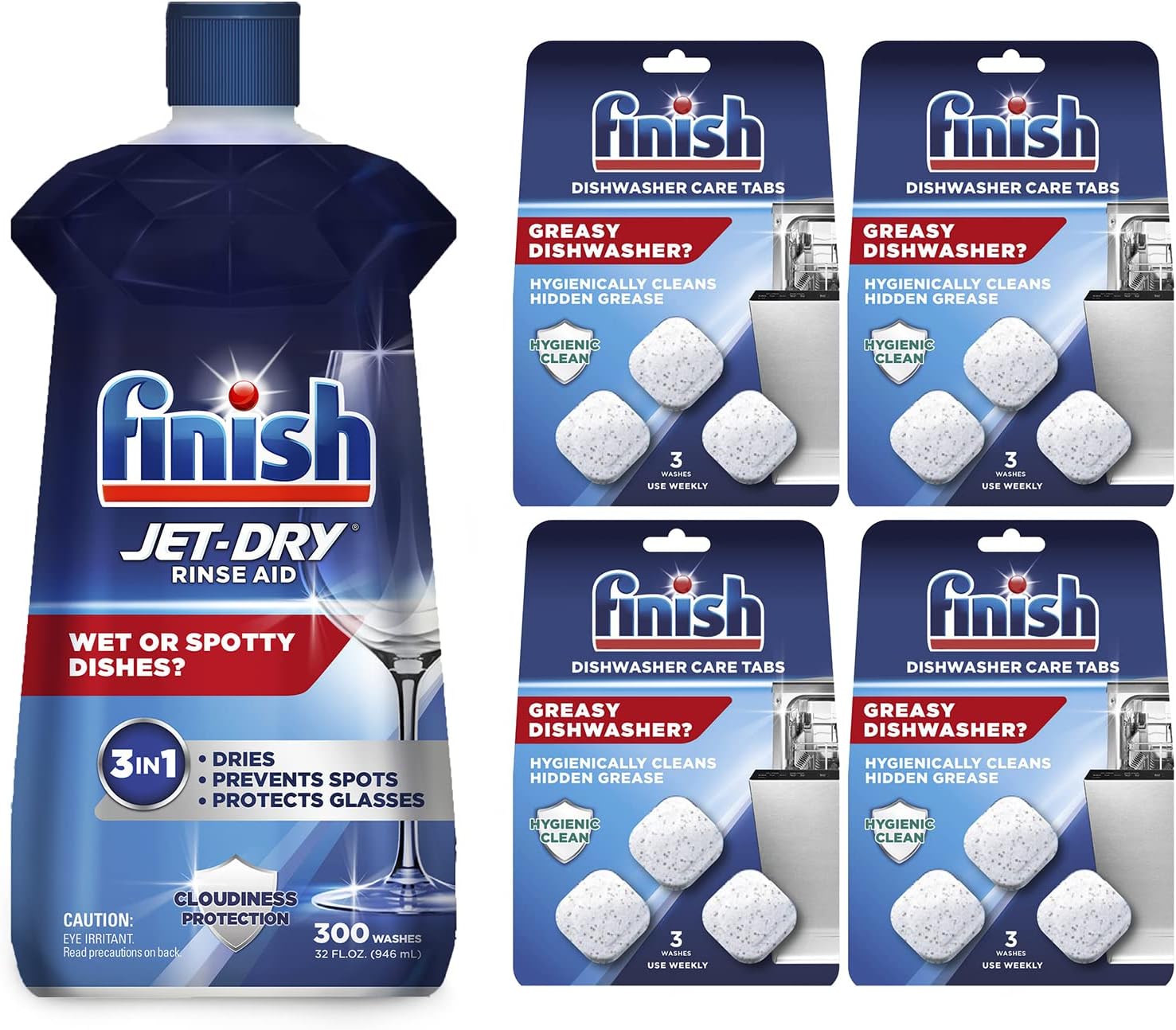 Finish Jet-dry, Rinse Agent, Ounce Blue 32 Fl Oz (Packaging May Vary)