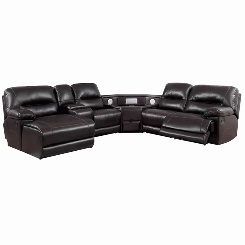 Glasgow Brown Sectional w/ Speaker Wedge