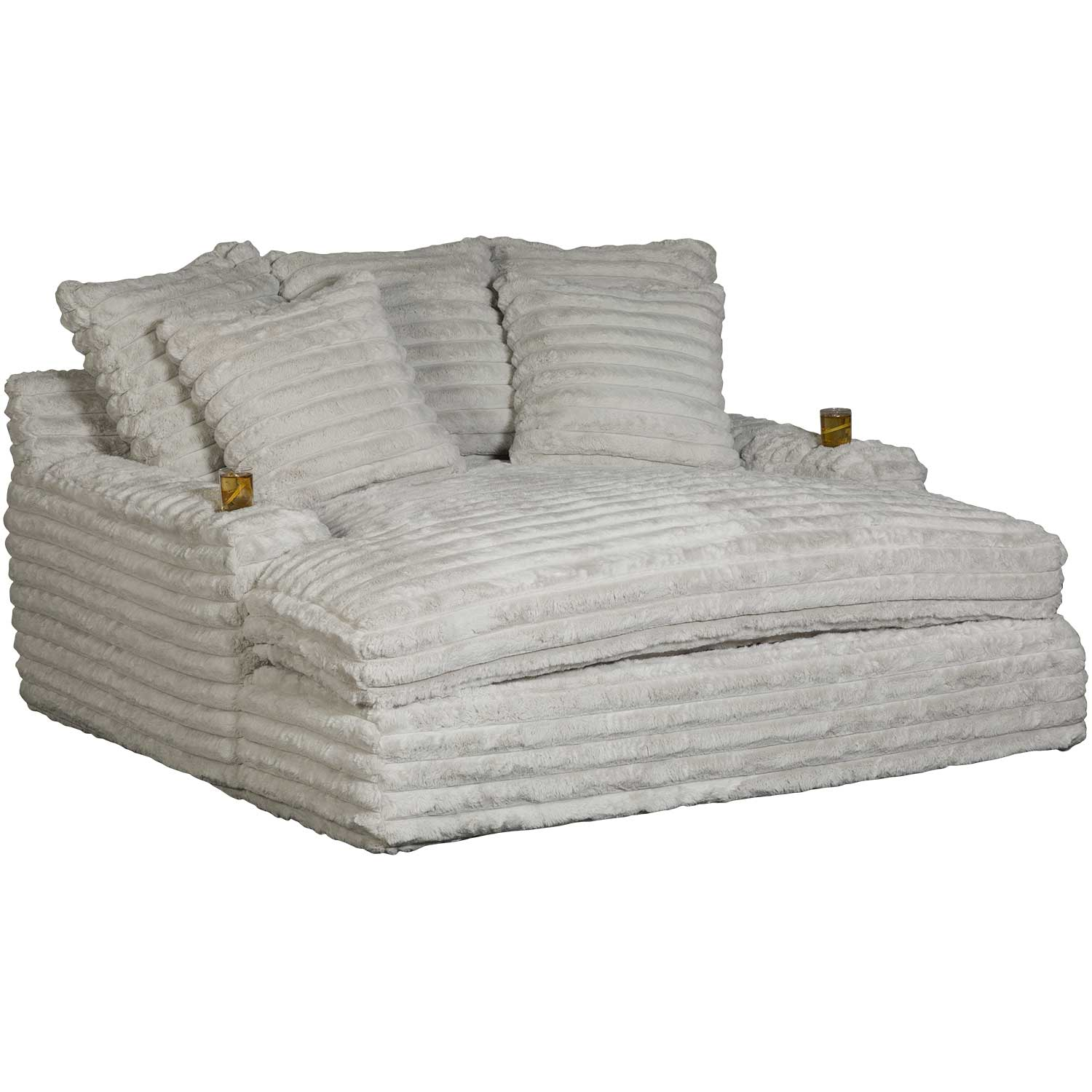 Winter Sale - Chaise Lounge With Dual Cupholders And Charging Ports