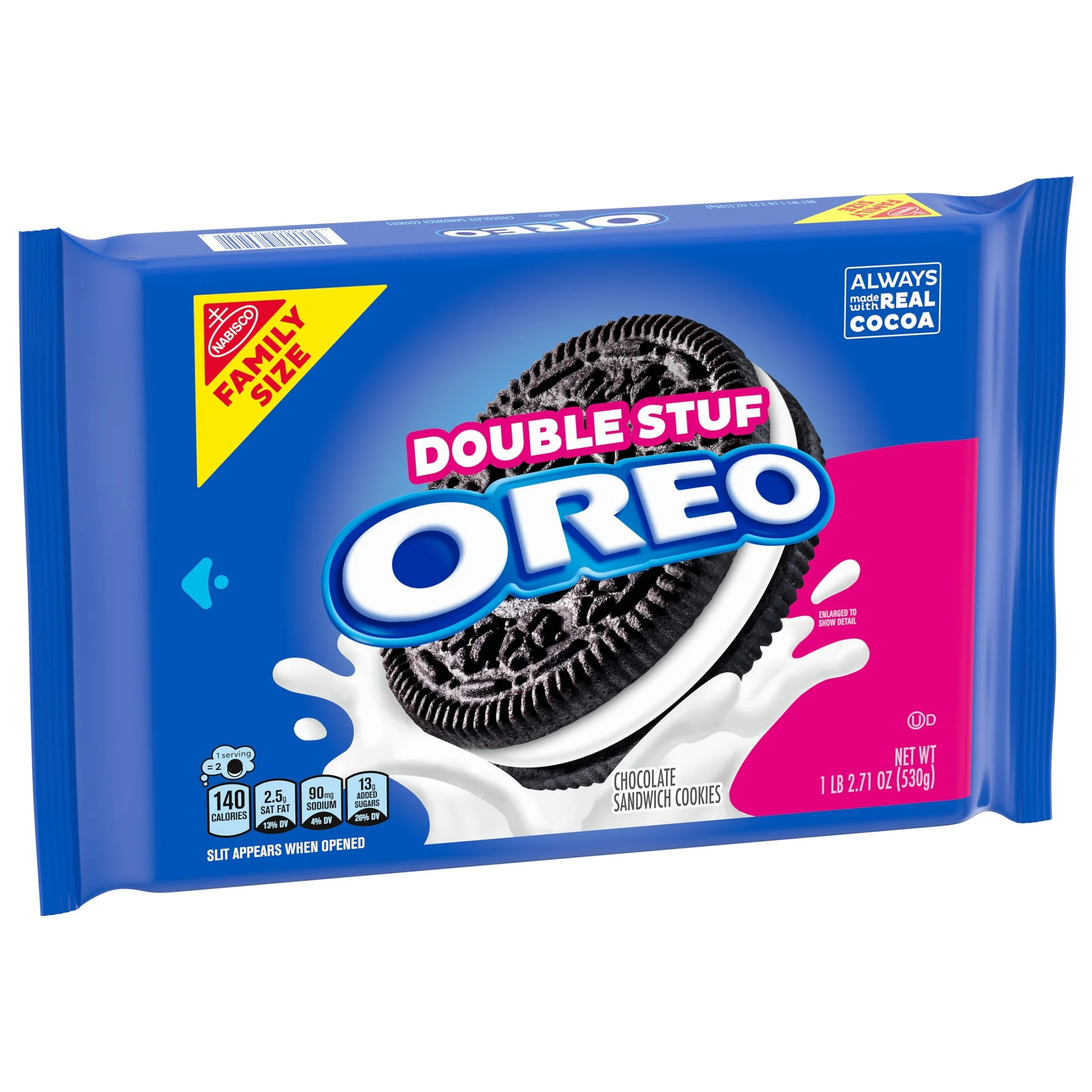 (3 pack) OREO Double Stuf Chocolate Sandwich Cookies, Family Size, 18.71 oz