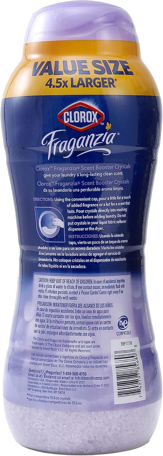Clorox Fraganzia In-Wash Scent Booster Crystals in Ocean Scent, 18 Oz Twin Pack | Laundry Scent Booster Crystals | In-wash Scent Booster for Fresh Laundry in Ocean Scent 18 Ounce Twin Pack, 36oz