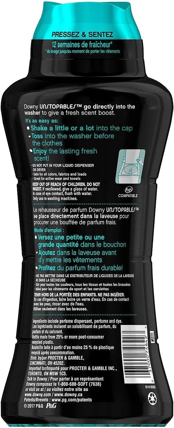 Downy Unstopables In Wash Scent Booster Beads, Fresh Scent, 24 oz, Downy Scent Booster Beads, Unstoppable Laundry Beads, Odor Protection