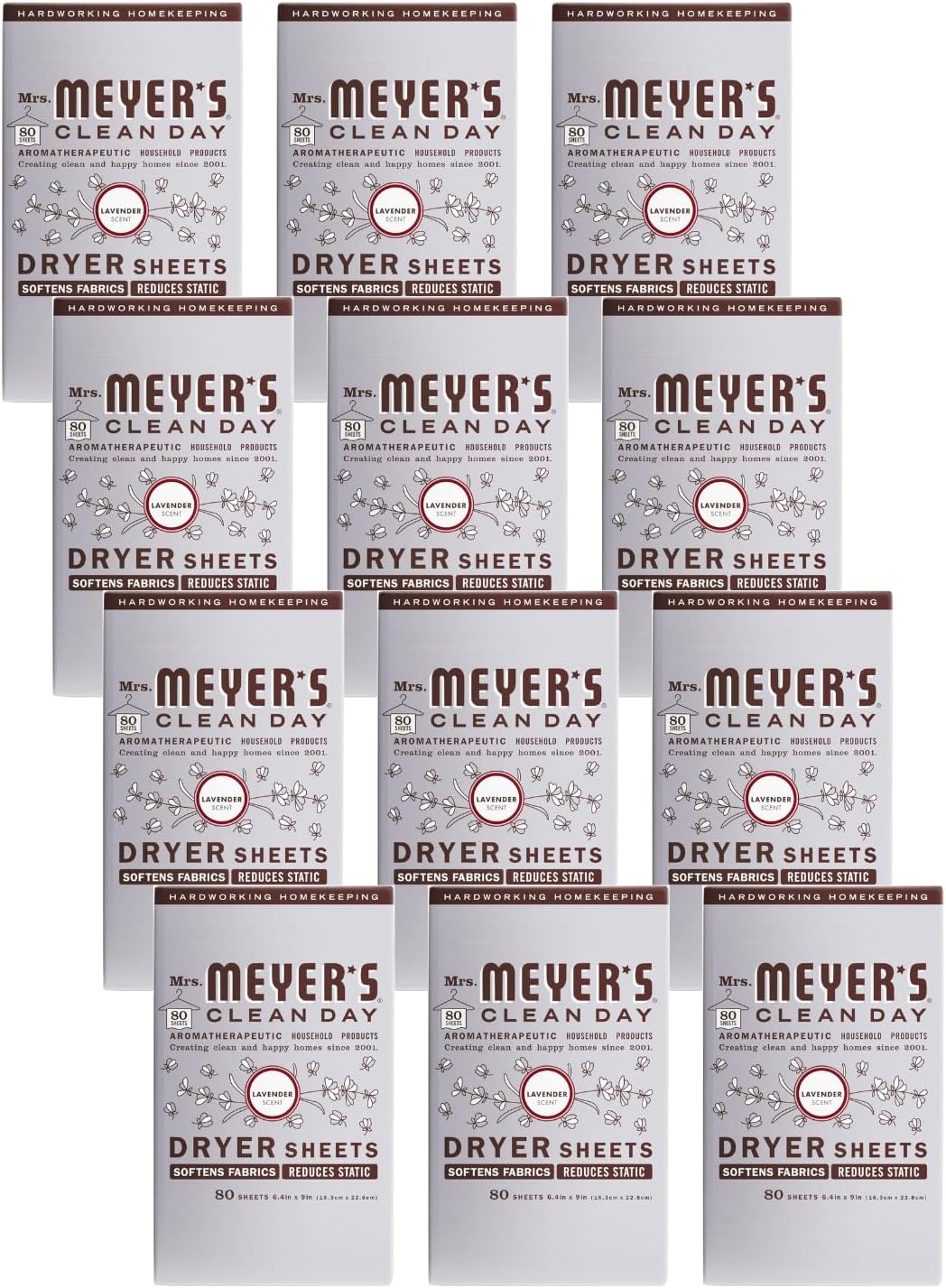 MRS. MEYER'S CLEAN DAY Dryer Sheets, Lavender, 80 ct