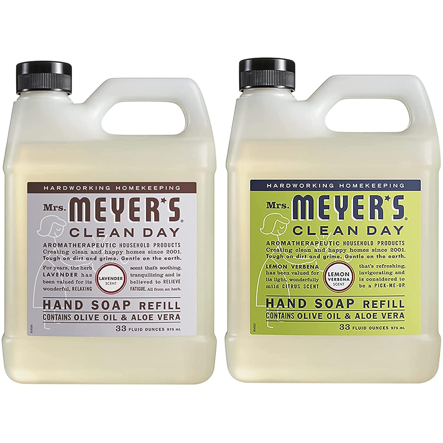 MRS. MEYER'S CLEAN DAY Liquid Hand Soap Refill, Cruelty Free and Biodegradable Formula, Lemon Verbena Scent, 33 oz