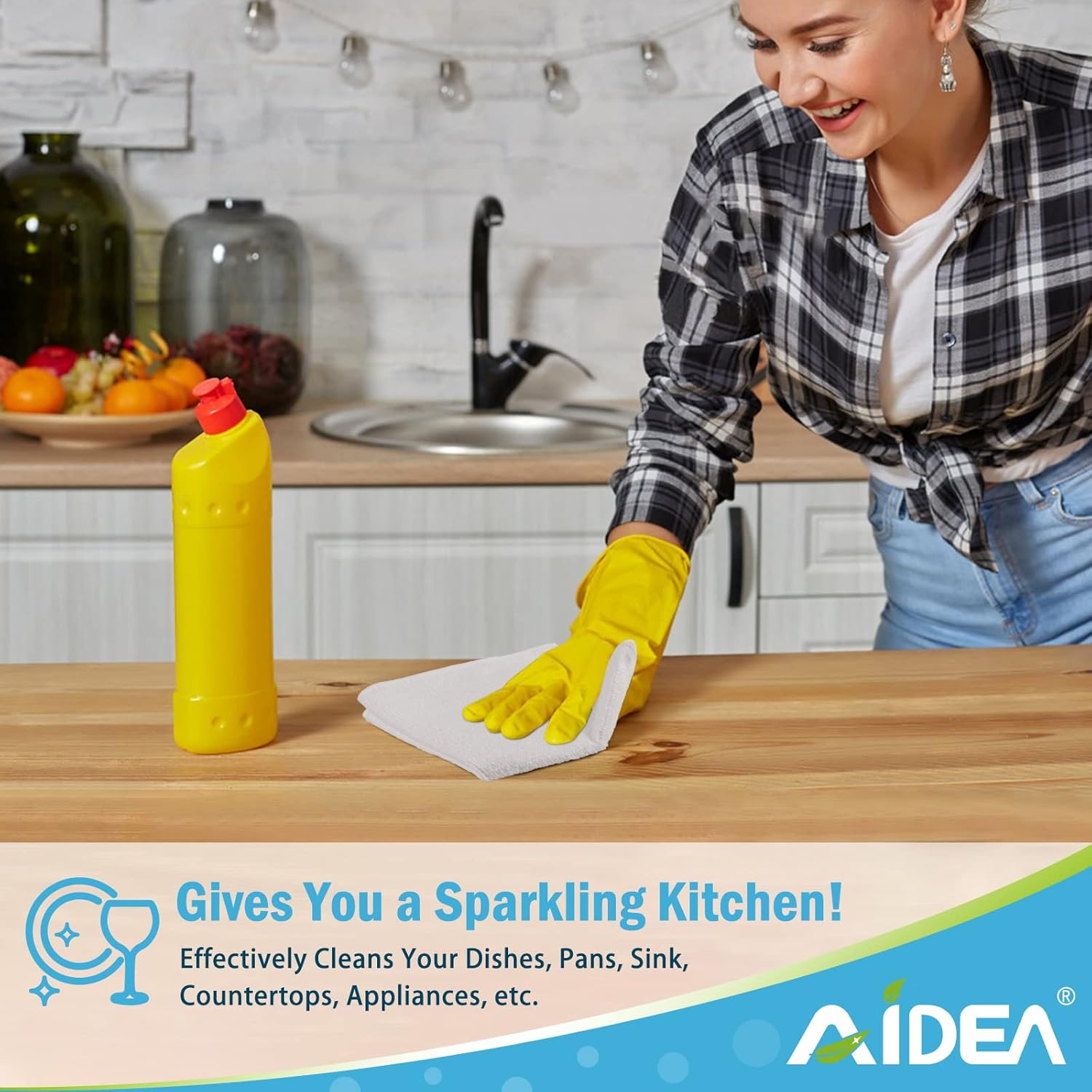 AIDEA Microfiber Cleaning Cloths White-50PK, Absorbent Cleaning Rags, Lint-Free Rags, Kitchen Towels Dusting Cloth, Bar Rags for Cleaning, Cleaning Towels Wash Cloth, Dish Towels White-11.5