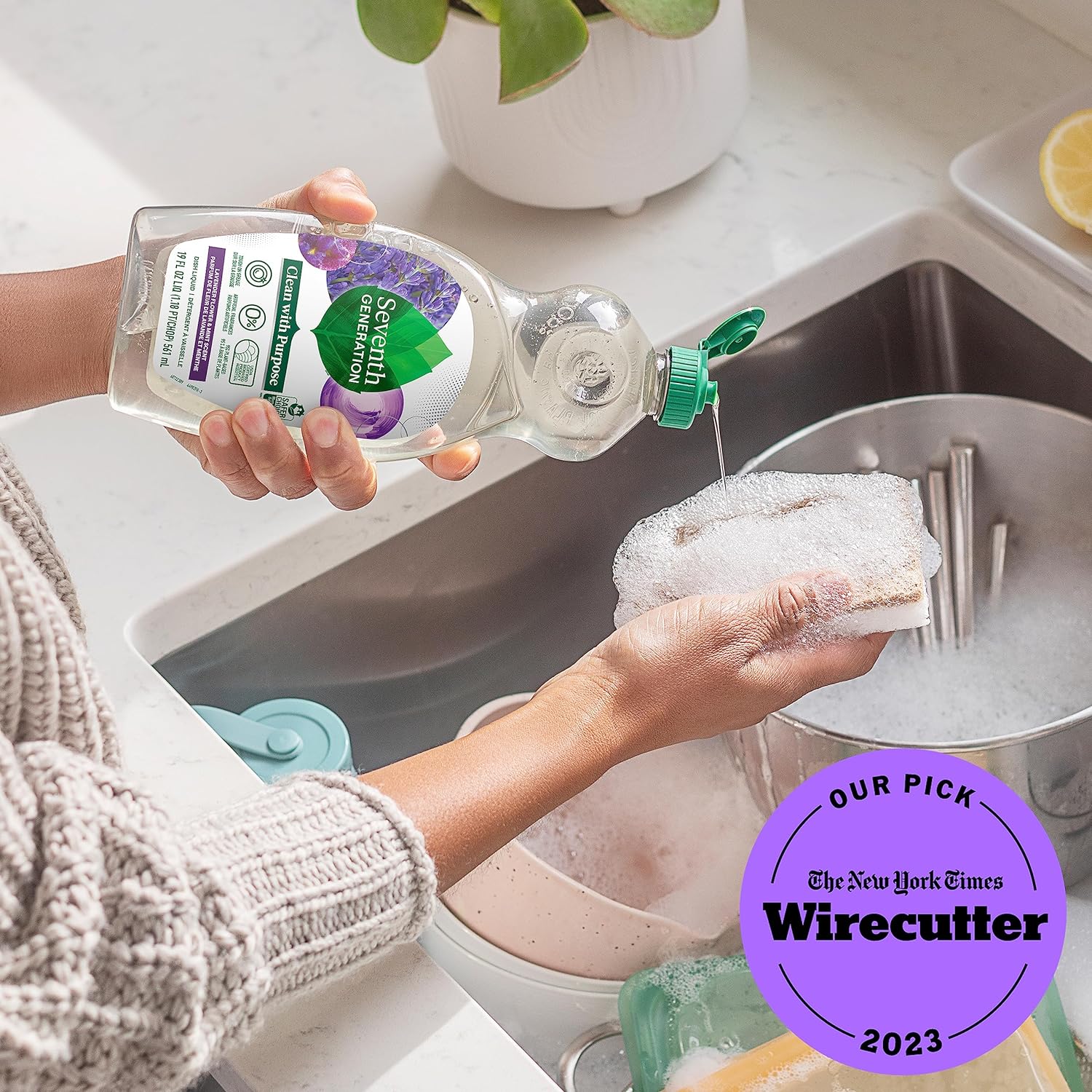 Seventh Generation Dish Liquid Soap Free & Clear liquid soap Pack of 6 Dishwashing Soap Dish Soap for sensitive skin 19 oz