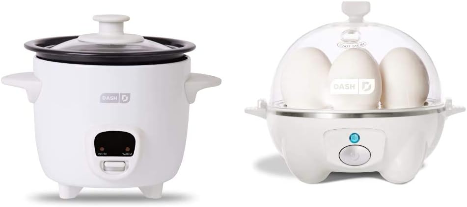 DASH Mini Rice Cooker Steamer with Removable Nonstick Pot, Keep Warm Function & Recipe Guide, .5 Quart, for Soups, Stews, Grains & Oatmeal - Aqua