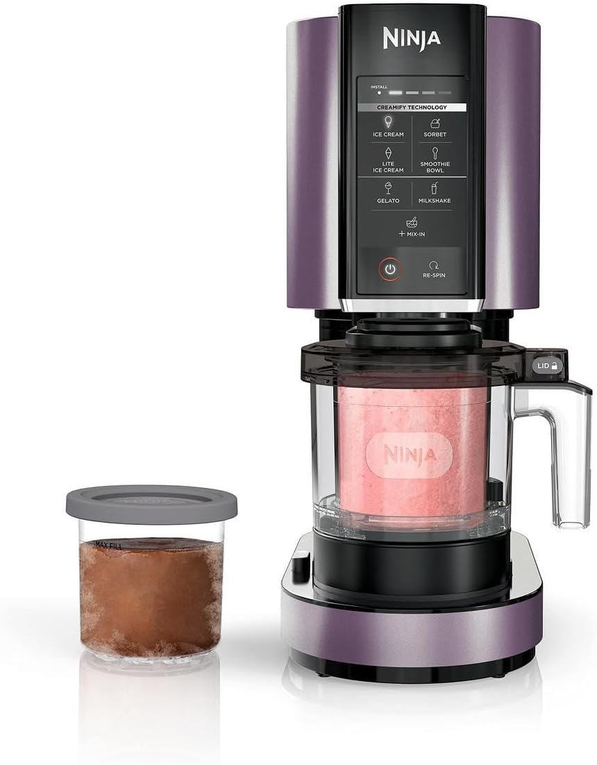 SharkNinja NC301 CREAMi 7-In-1 Ice Cream Maker with 7 Custom Frozen Treat Modes and Easy 3-Step Treat Preparation (Cloud Silver, Renewed)