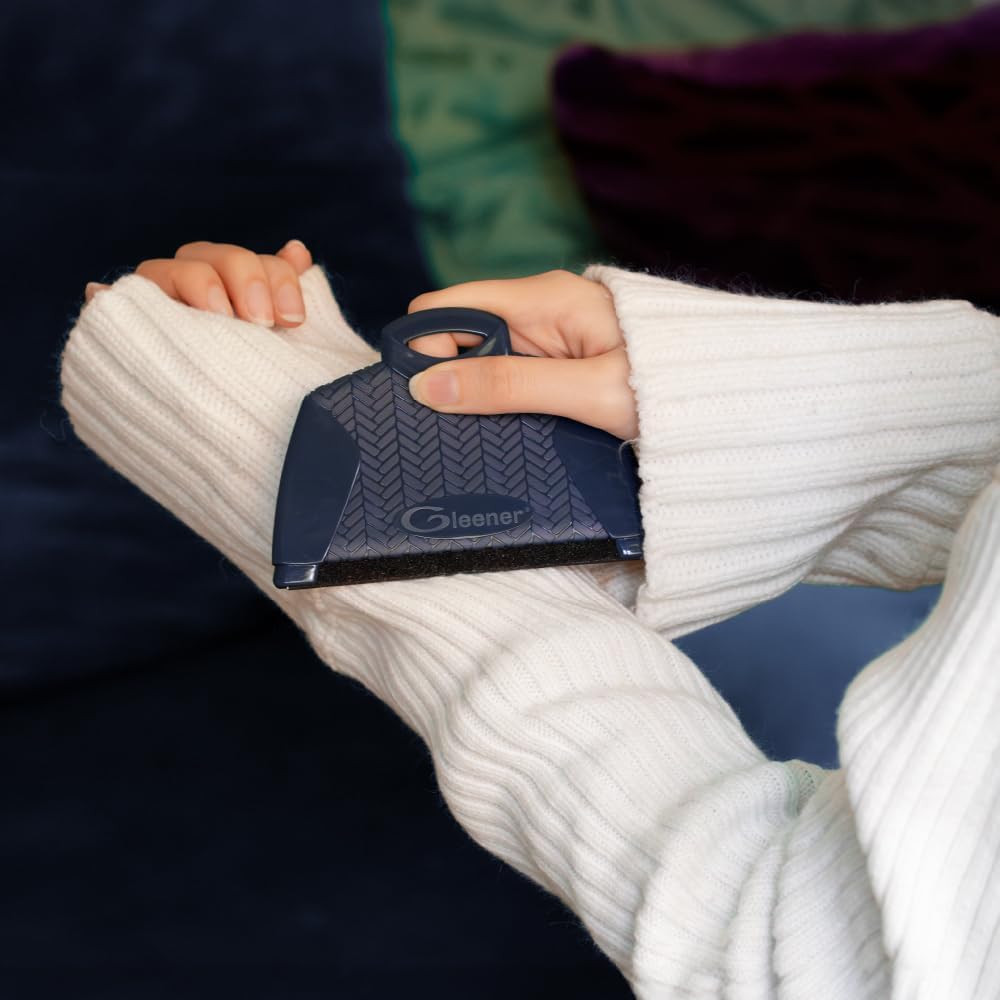 GLEENER Battery-Free Fabric Shaver & Lint Brush | Ultimate Fuzz Remover | Adjustable Depiller Lint Remover for Clothing & Furniture (Slate Blue)