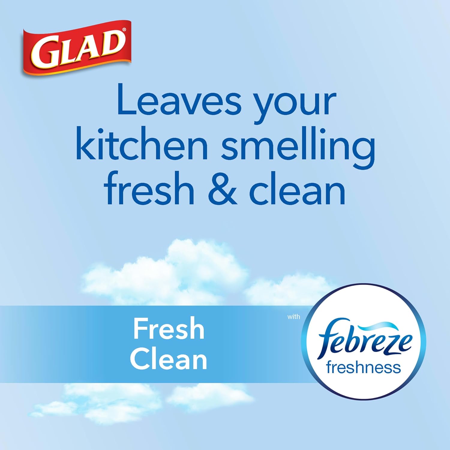 Glad Trash Bags, ForceFlex Tall Kitchen Drawstring Garbage Bags, 13 Gal, Fresh Clean Scent with Febreze, 110 Ct (Packaging May Vary)