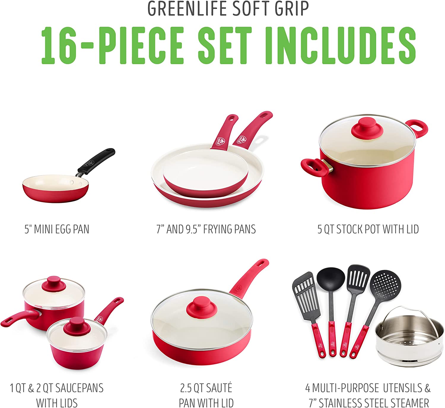 Ceramic non-stick 12-piece pan set