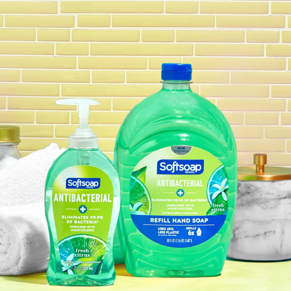 Softsoap Antibacterial Liquid Hand Soap, Fresh Citrus Scent Hand Soap, 11.25 Ounce, 6 Pack