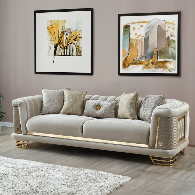 Ratni 4 - Piece Velvet Living Room Set