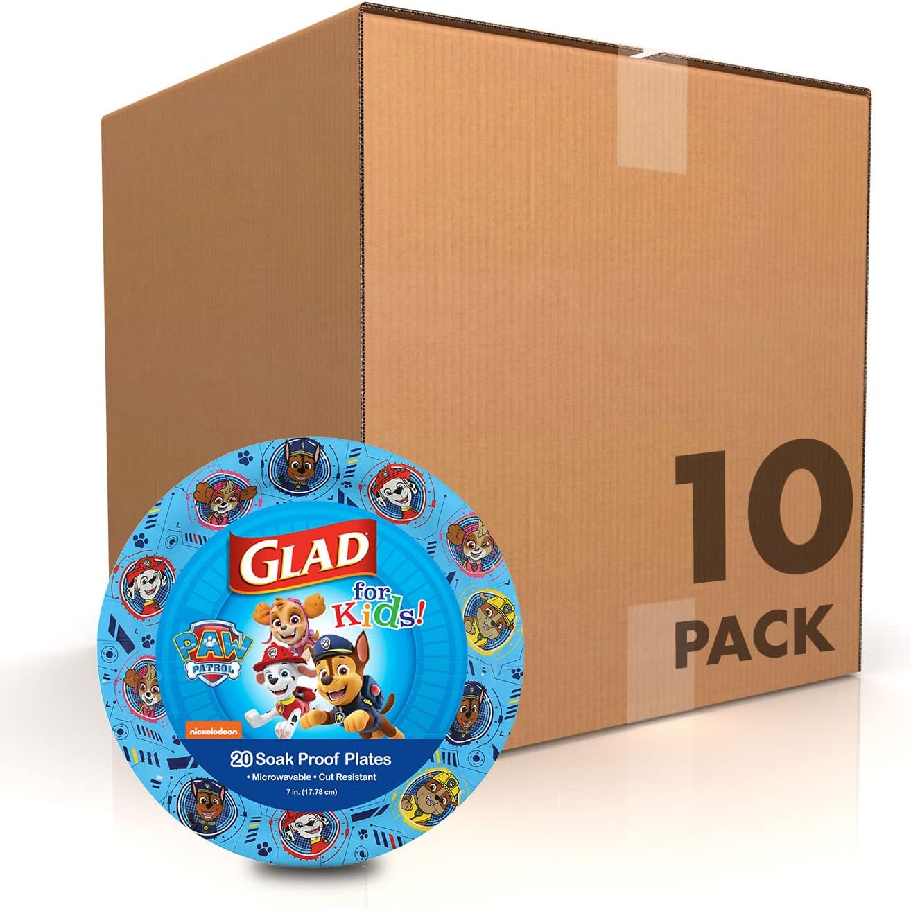 Glad for Kids Paw Patrol Paper Plates - Disposable Heavy Duty Paper Plates - Microwave Safe Kids Paw Patrol Birthday Party Cake Plates - Paw Patrol Plates for All Occasions - 20 Count, 8.5 Inch
