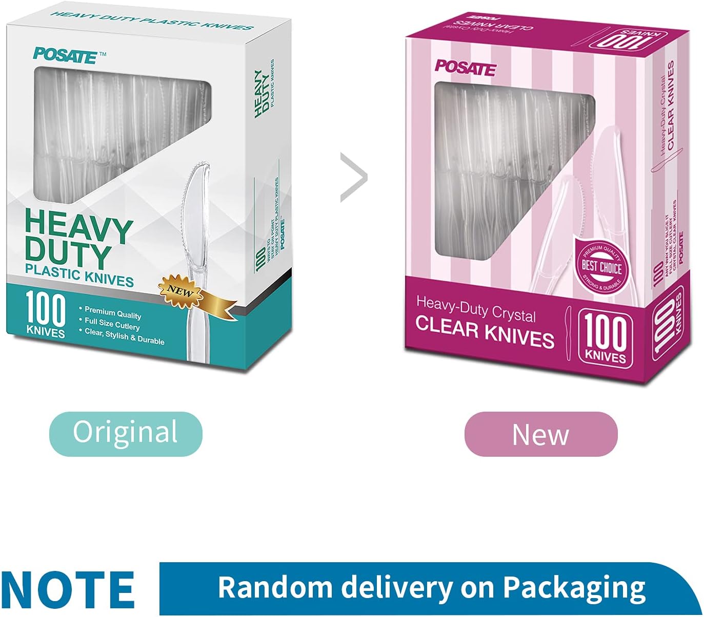 POSATE Heavyweight Plastic Spoons, Clear, 100 Count