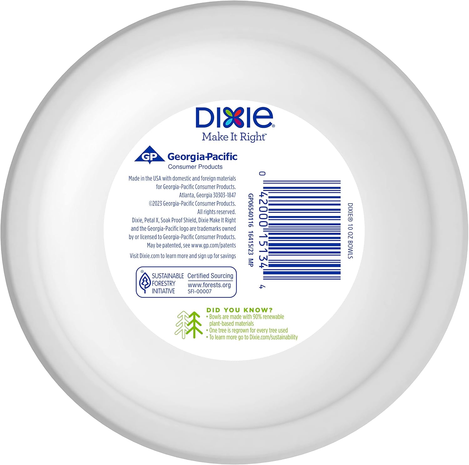 Dixie Small Paper Bowls, 10 Oz, 36 Count (Pack of 8), Microwave-Safe, Soak-Proof, Disposable Bowls Great For Snacks, Dessert, And Light Lunch Meals