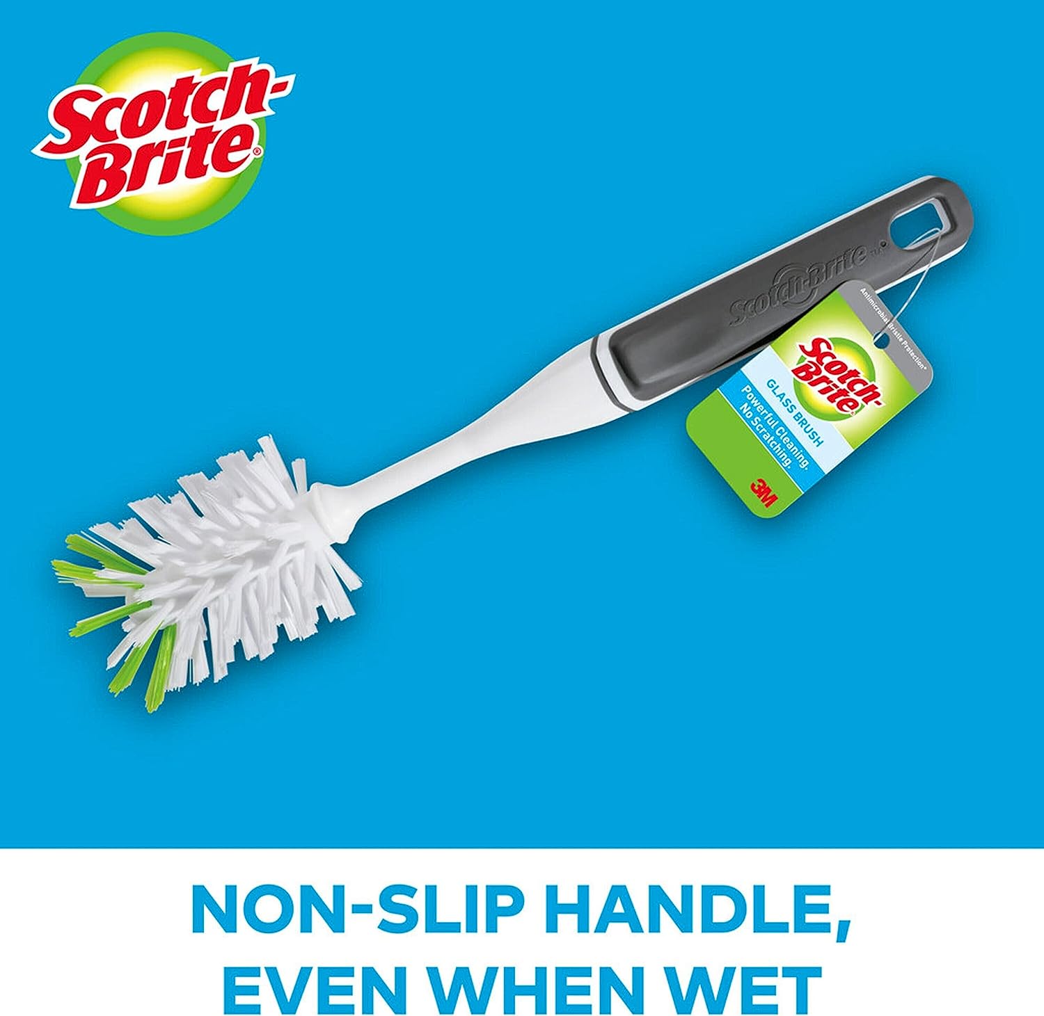 Scotch-Brite Kitchen Brush Kit - Glass and Water Bottle Brush & Advanced Soap Control Dishwand Brush - Scrub Brushes for Cleaning Kitchen and Washing Dishes