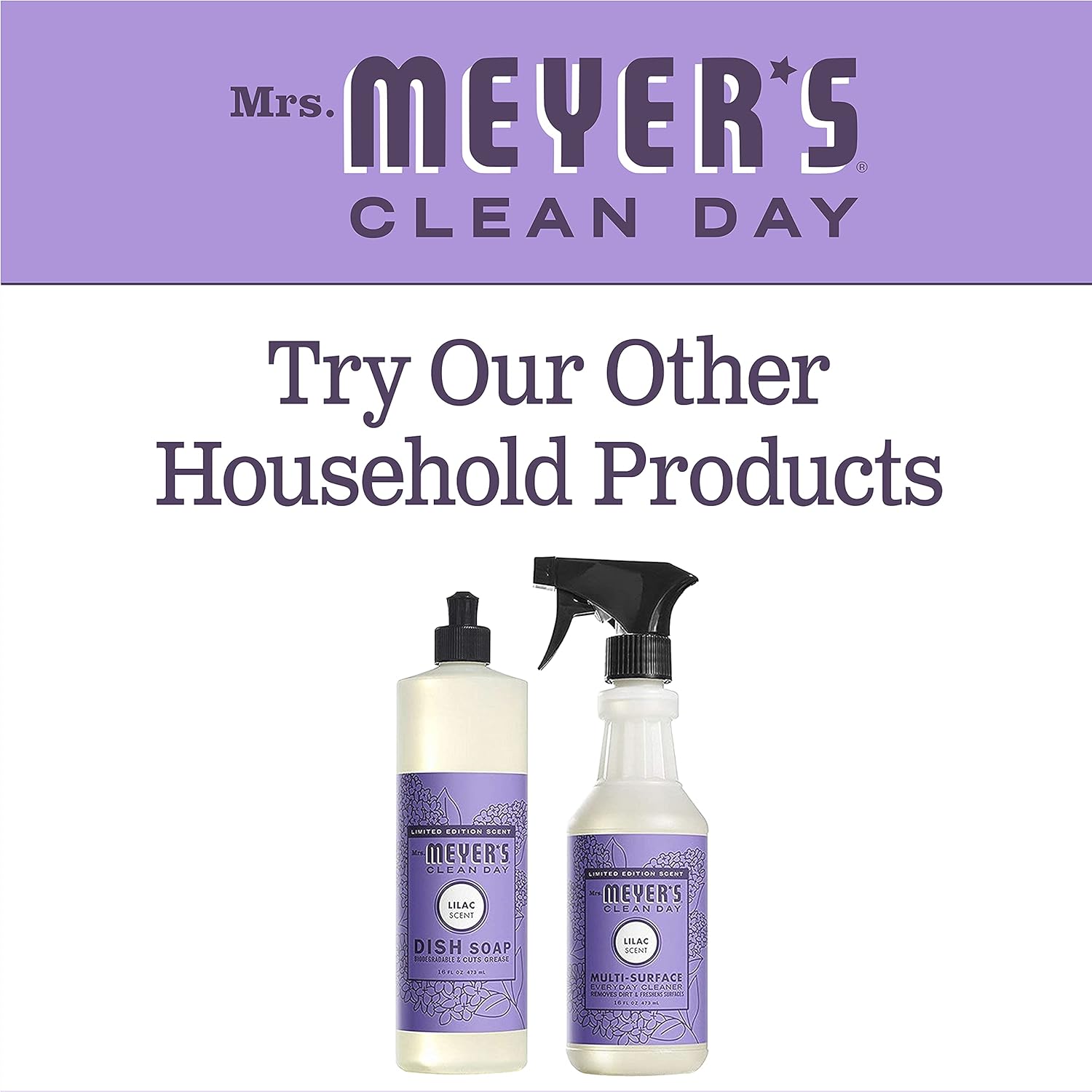 MRS. MEYER'S CLEAN DAY Liquid Dish Soap, Biodegradable Formula, Basil, 16 fl. oz - Pack of 3