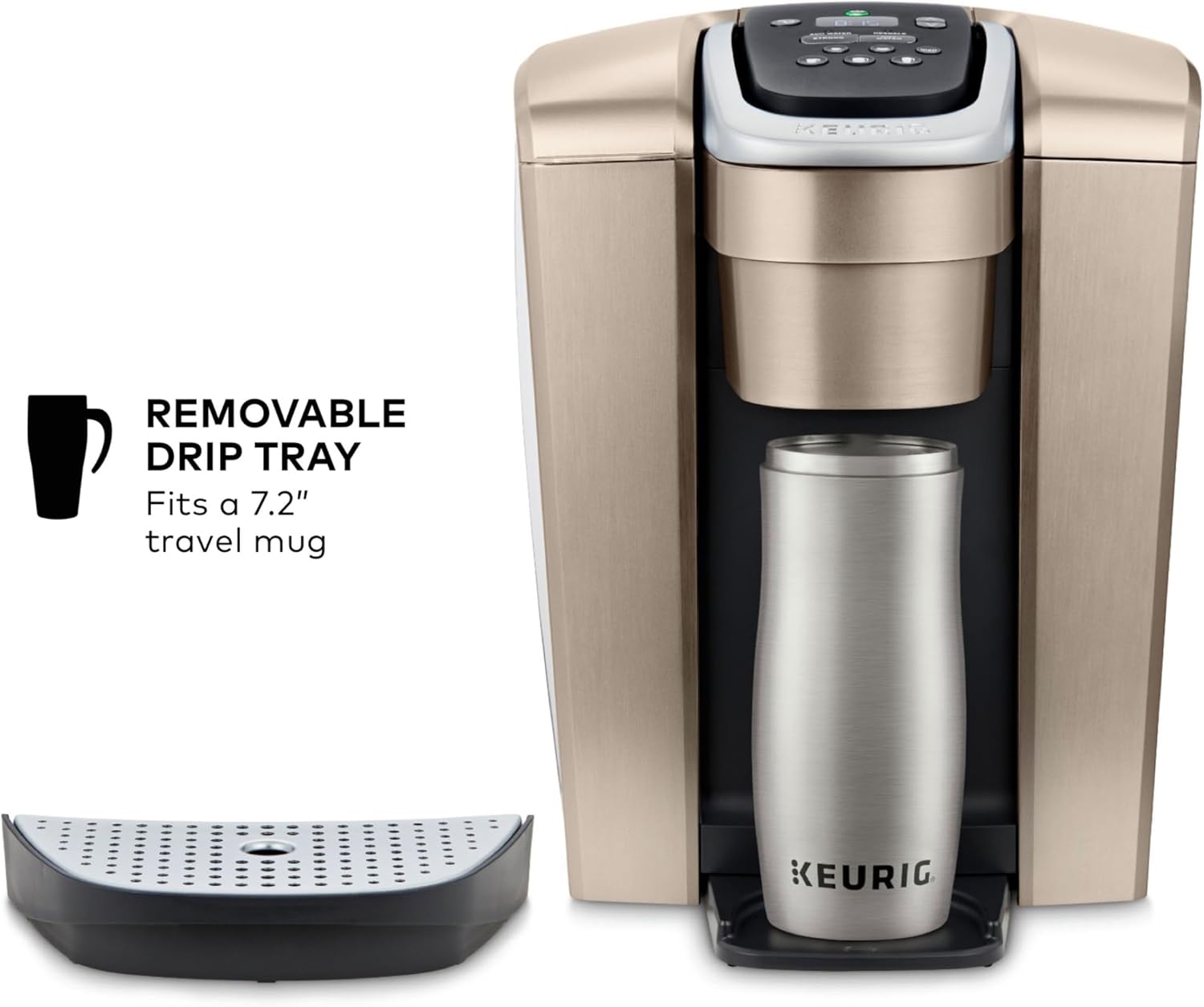 Keurig K-Elite Single Serve K-Cup Pod Coffee Maker, with Strength and Temperature Control, Iced Coffee Capability, 8 to 12oz Brew Size, Programmable, Brushed Slate