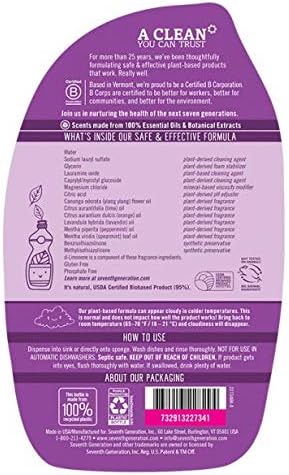 Seventh Generation Dish Liquid Soap Free & Clear liquid soap Pack of 6 Dishwashing Soap Dish Soap for sensitive skin 19 oz