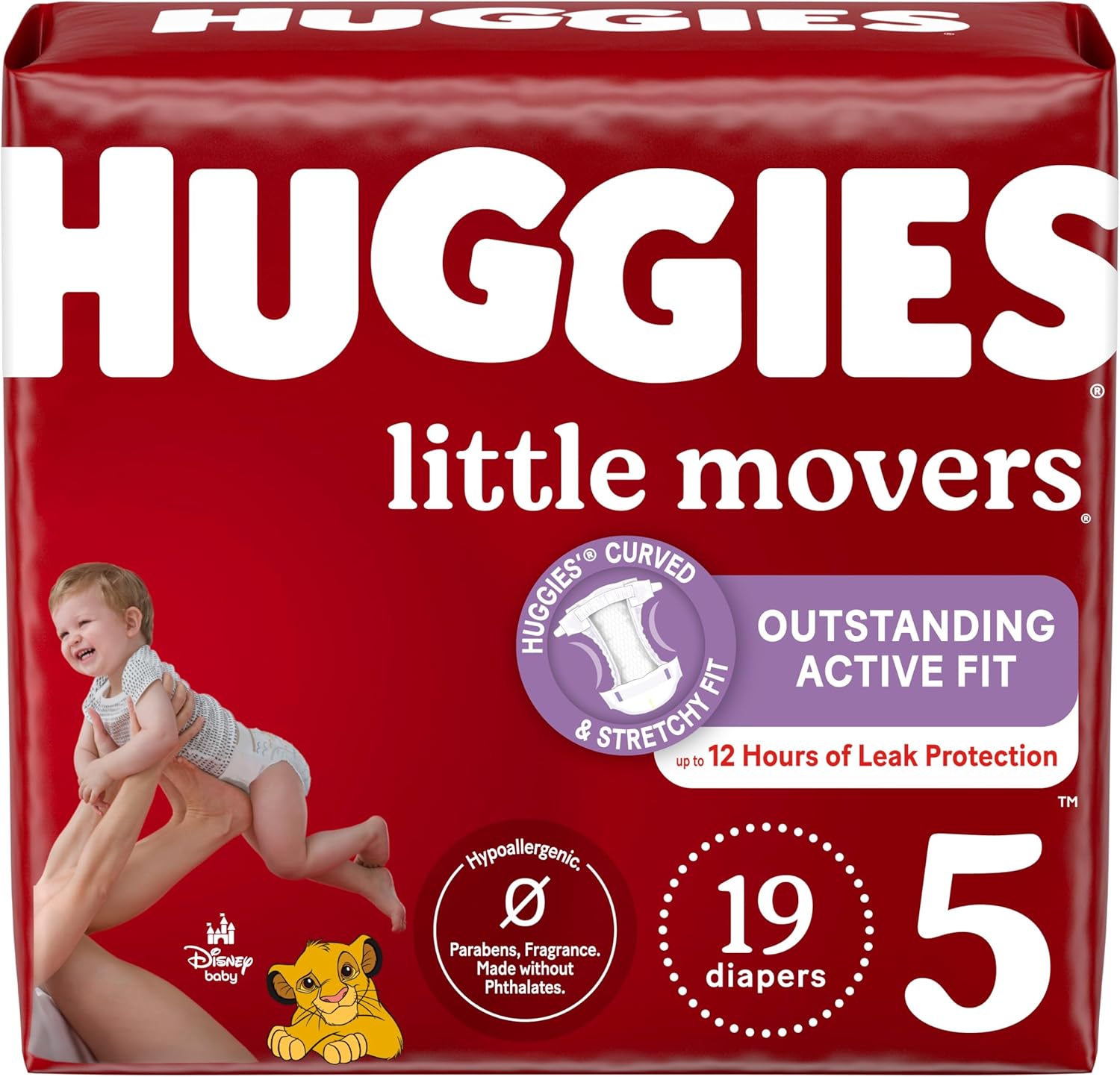 Huggies Size 5 Diapers, Little Movers Baby Diapers, Size 5 (27+ lbs), 120 Count (2 Packs of 60)