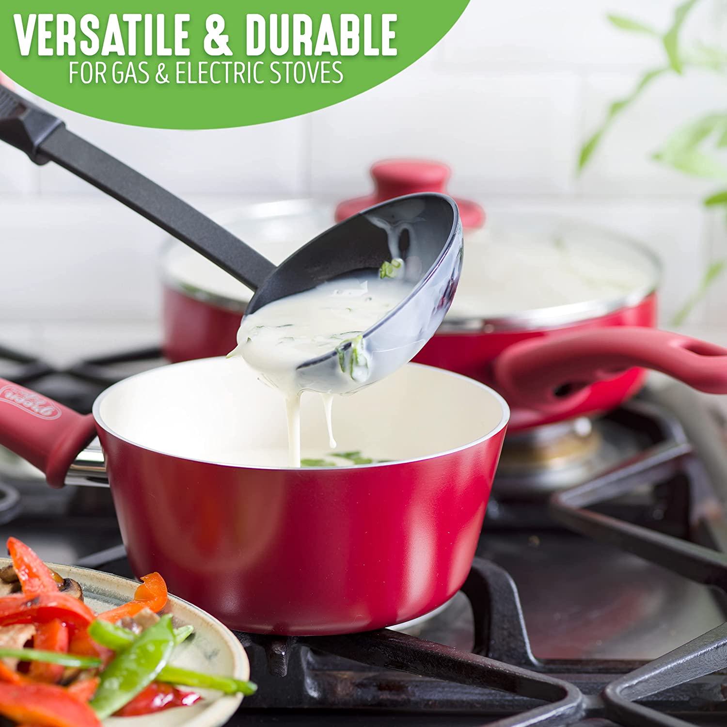 Ceramic non-stick 12-piece pan set