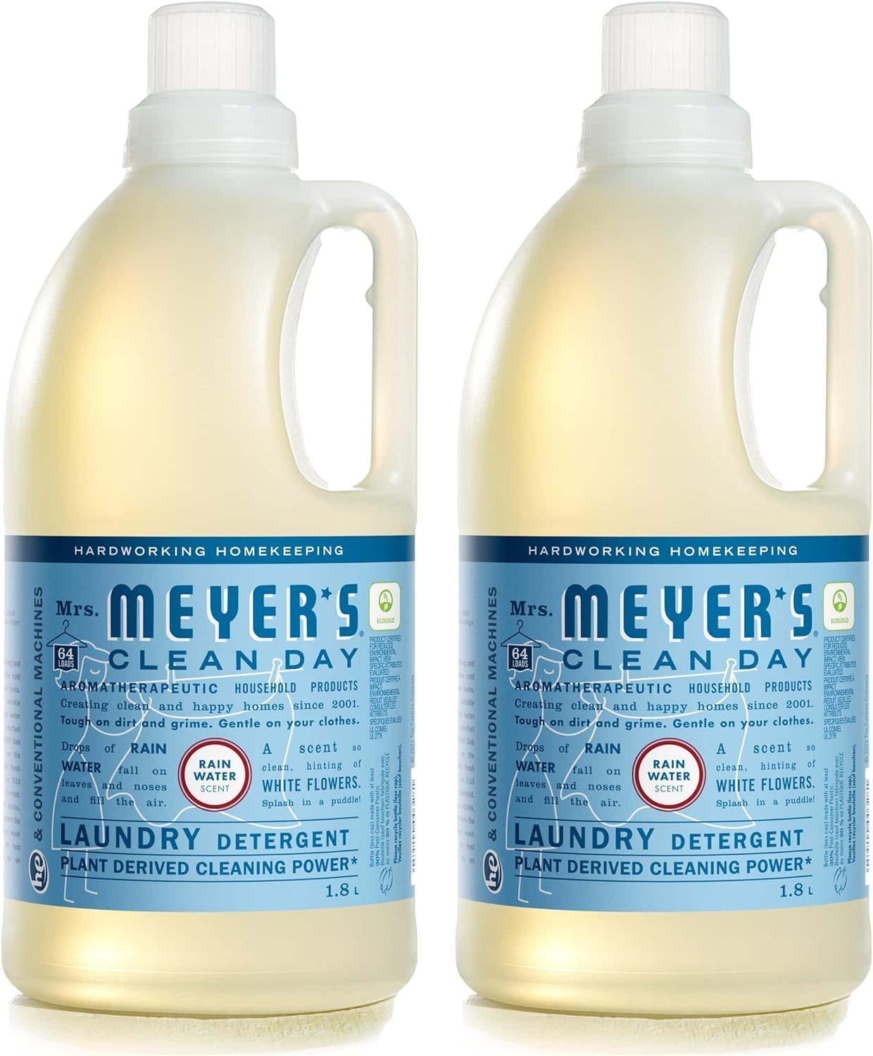 MRS. MEYER'S CLEAN DAY Liquid Laundry Detergent, Biodegradable Formula Infused with Essential Oils, Lavender, 64 oz (64 Loads)