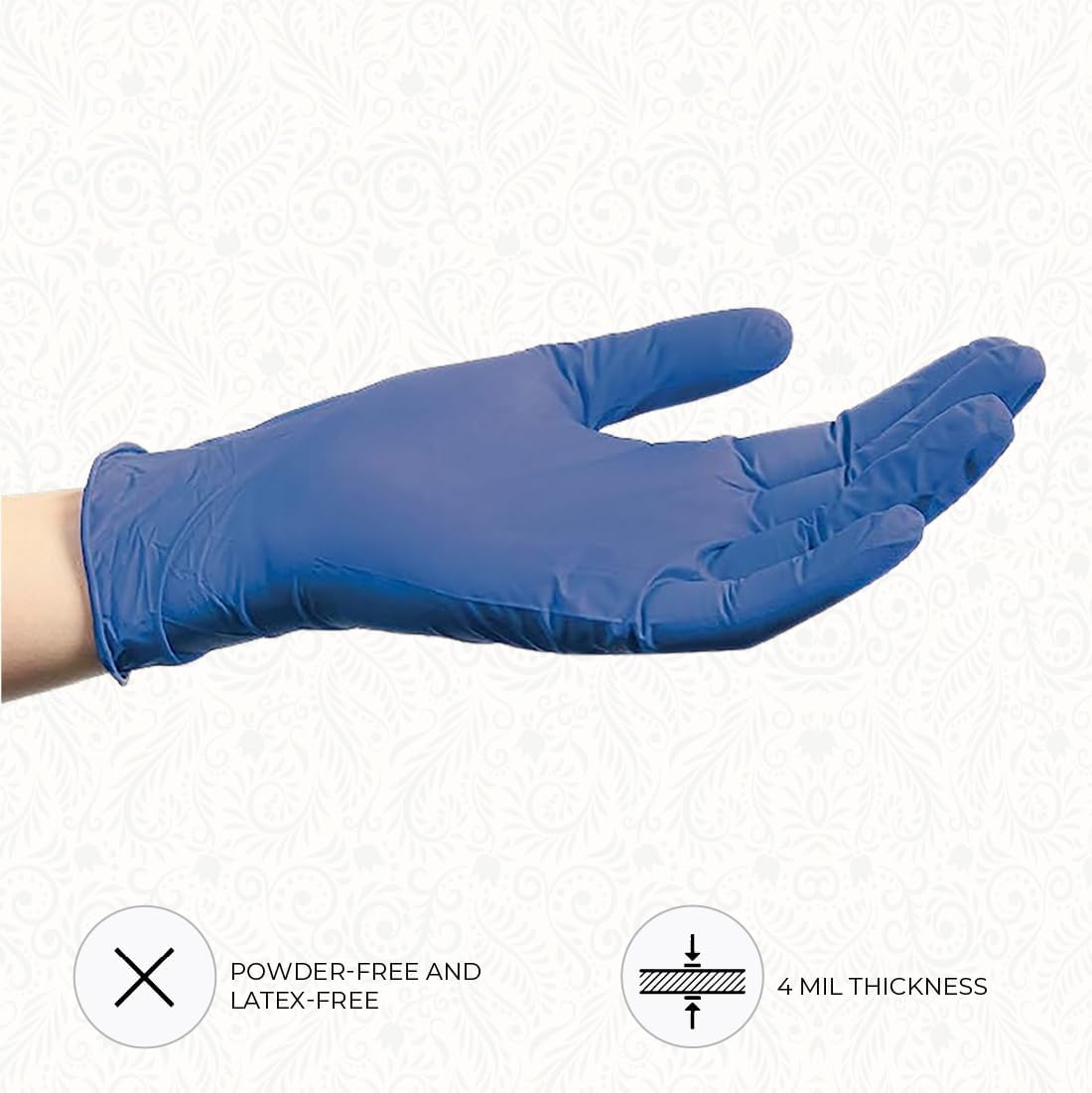 ForPro Professional Collection Disposable Nitrile Gloves, Chemical Resistant, Powder-Free, Latex-Free, Non-Sterile, Food Safe, 4 Mil, Black, Large, 100-Count