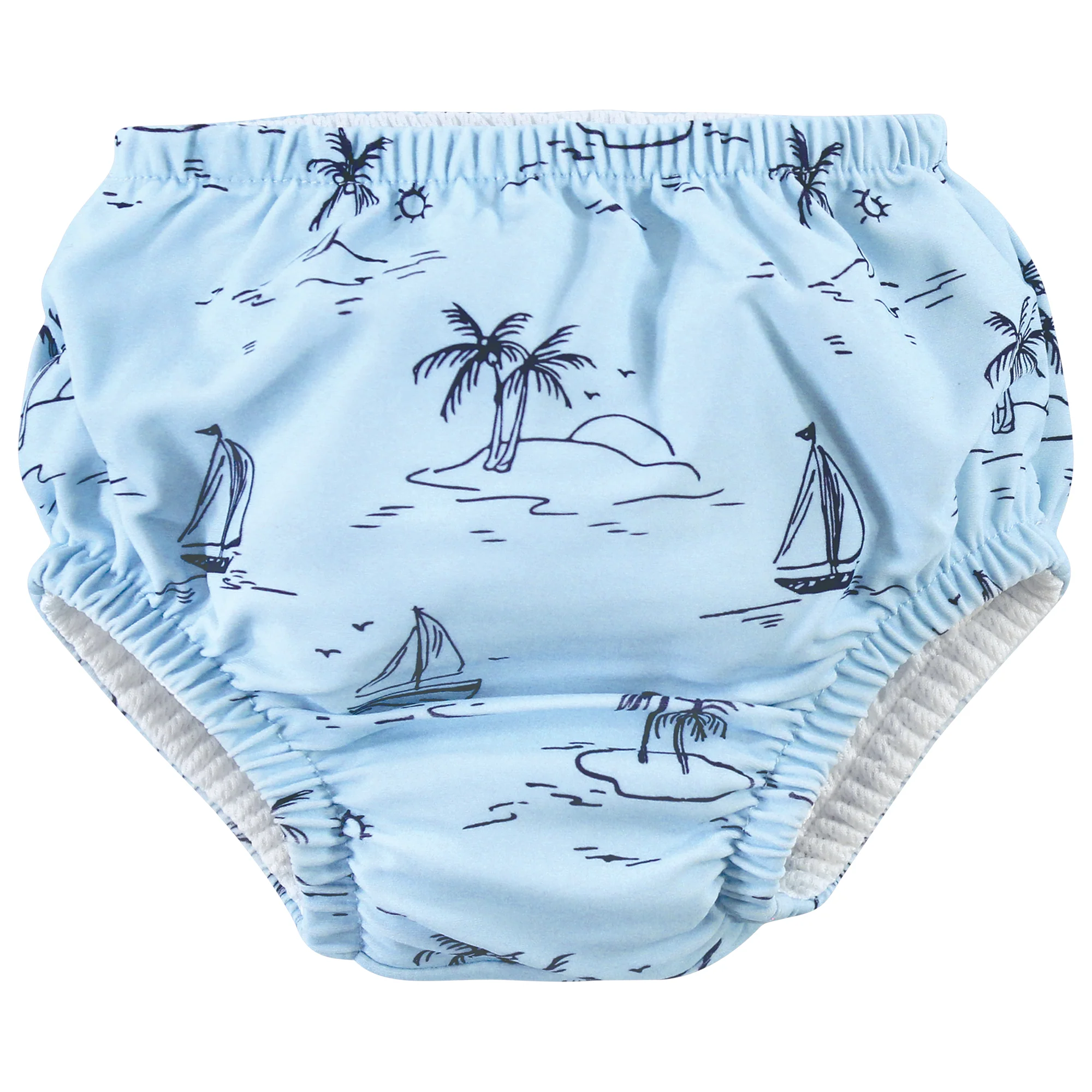 Hudson Baby Infant and Toddler Boy 2-Pack Swim Diapers, Tropical Leaves
