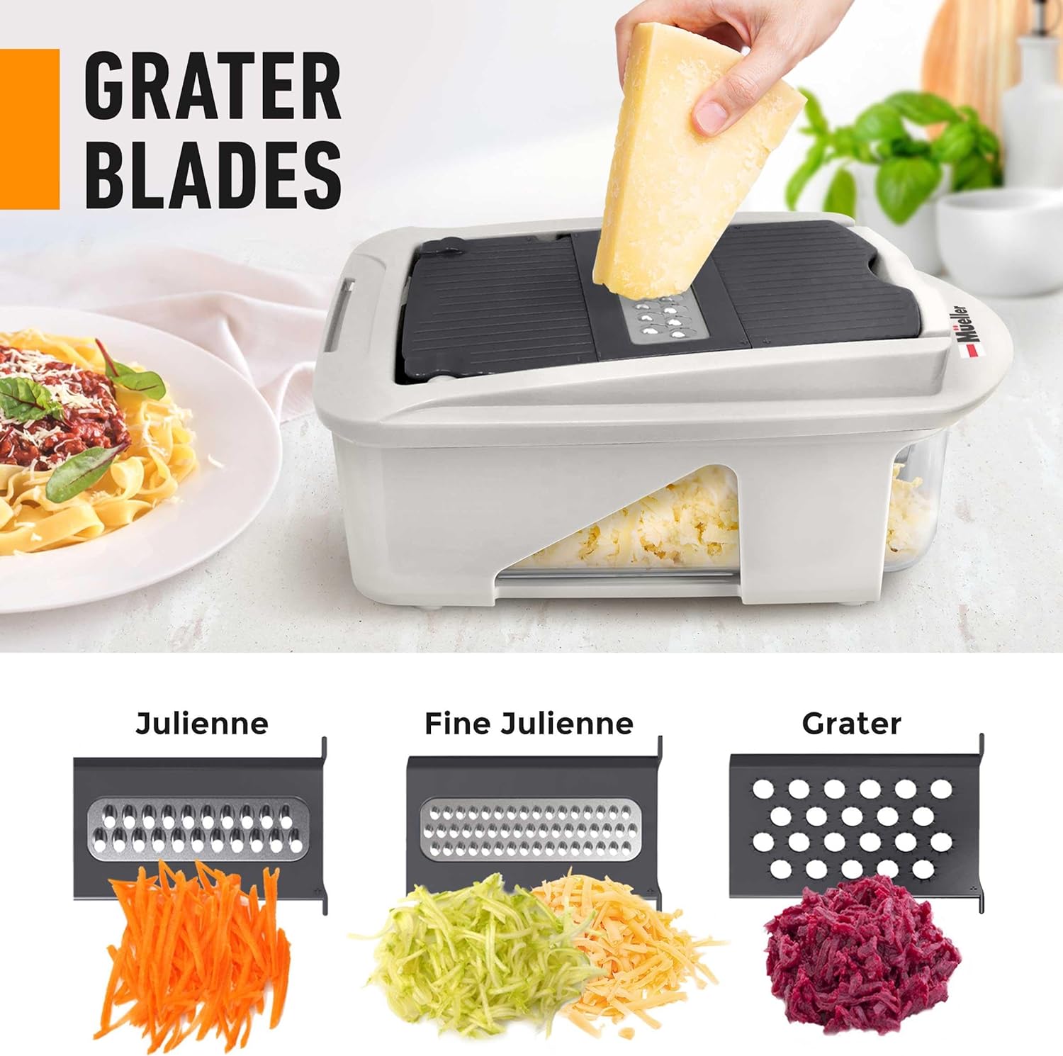 Mueller Pro-Series 10-in-1, 8 Blade Vegetable Chopper, Onion Mincer, Cutter, Dicer, Egg Slicer with Container, French Fry Cutter, Potato Slicer, Home Essentials & Kitchen Gadgets, Salad Chopper