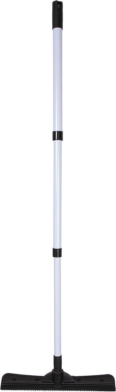FURemover Original Indoor Pet Hair Rubber Broom with Carpet Rake and Squeegee, Black and Yellow