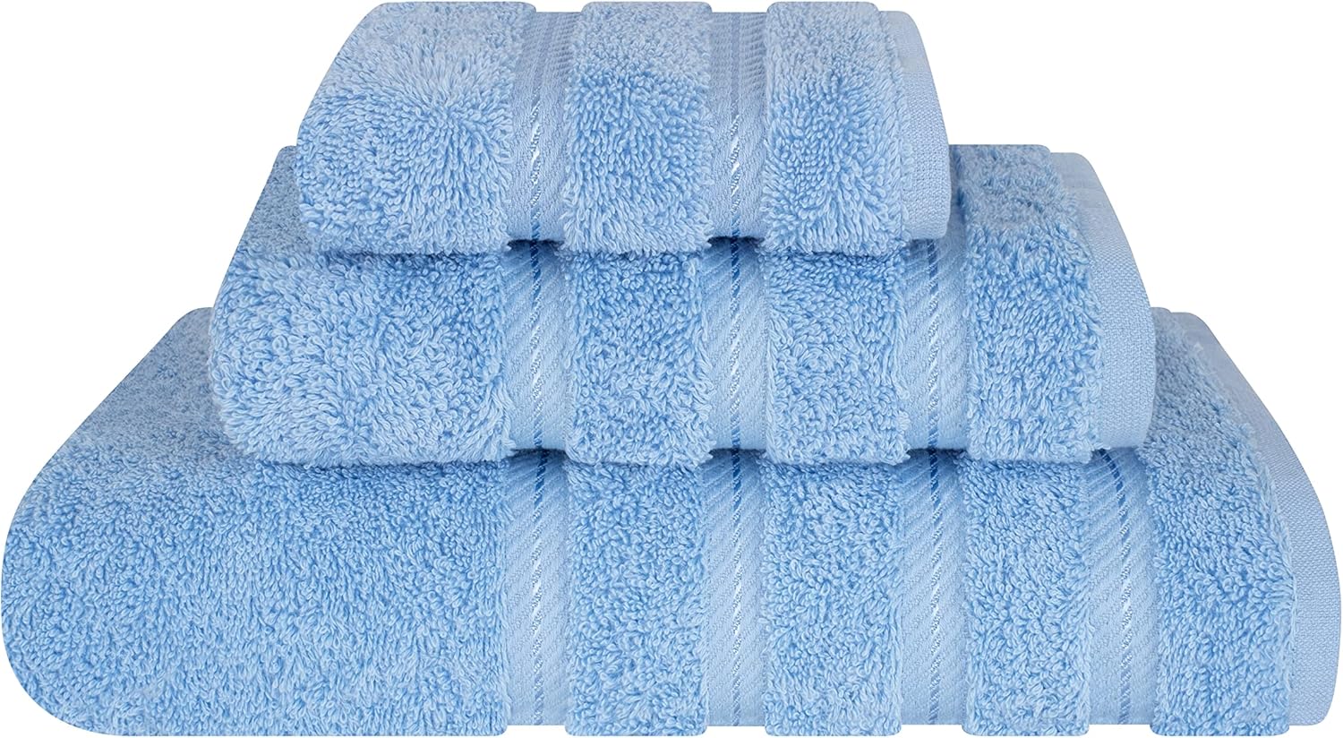 American Soft Linen Luxury 6 Piece Towel Set, 2 Bath Towels 2 Hand Towels 2 Washcloths, 100% Cotton Turkish Towels for Bathroom, Light Grey Towel Sets