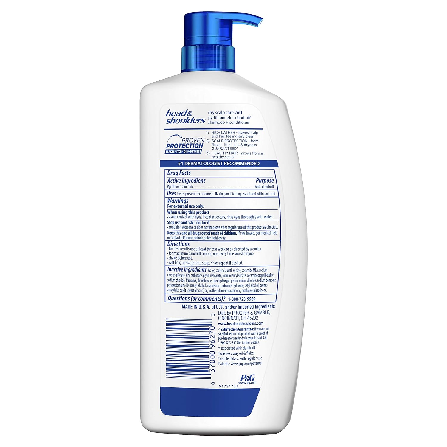 Head & Shoulders 2-in-1 Dandruff Shampoo and Conditioner Set, Advanced Dry Scalp Care, Anti Dandruff Treatment, Nourishing Almond Oil, Itch & Dryness Relief, Scalp Shield, 32.1 Fl Oz Each, 2 Pack
