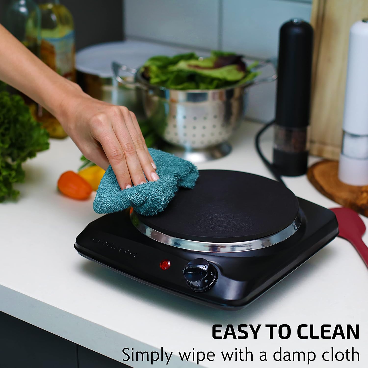 OVENTE Electric Countertop Double Burner, 1700W Cooktop with 7.25