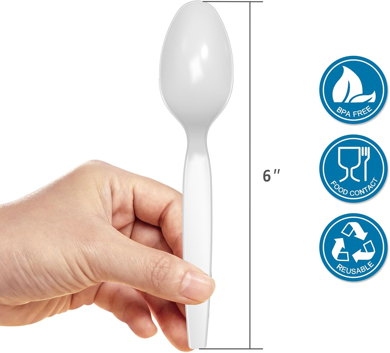 POSATE Heavyweight Plastic Spoons, Clear, 100 Count