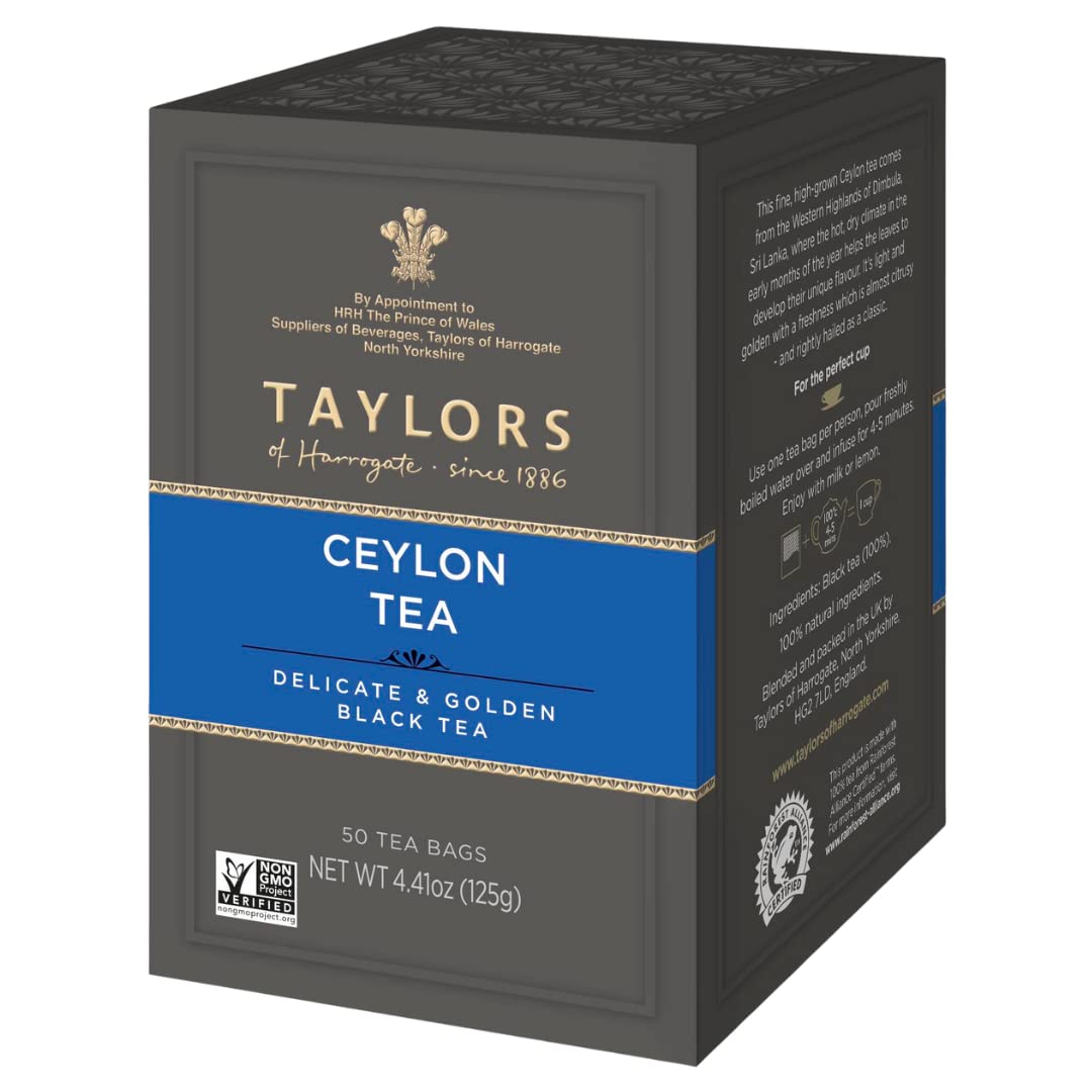 Taylors of Harrogate Organic Peppermint Herbal Tea, 50 Count