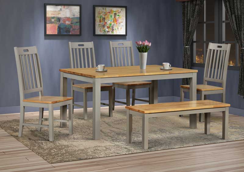Nappa Dining Table, 4 Chairs, and Bench Set