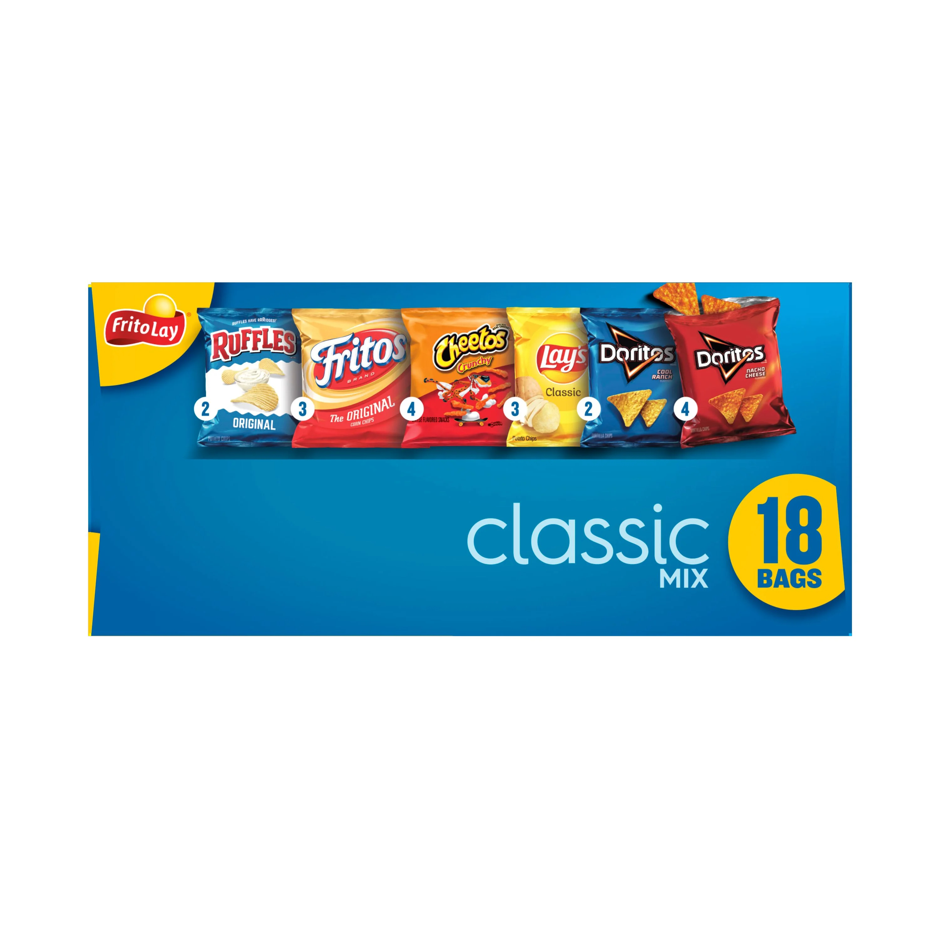 Frito Lay Classic Mix Chips Variety Pack, 1 oz, 18 Count
