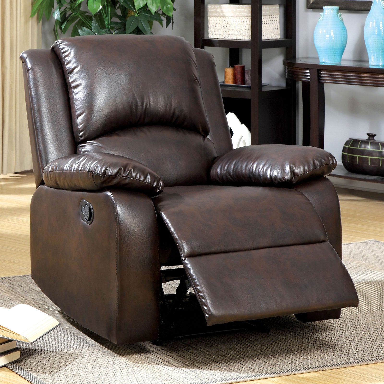 Oxford Rustic Dark Brown Recliner