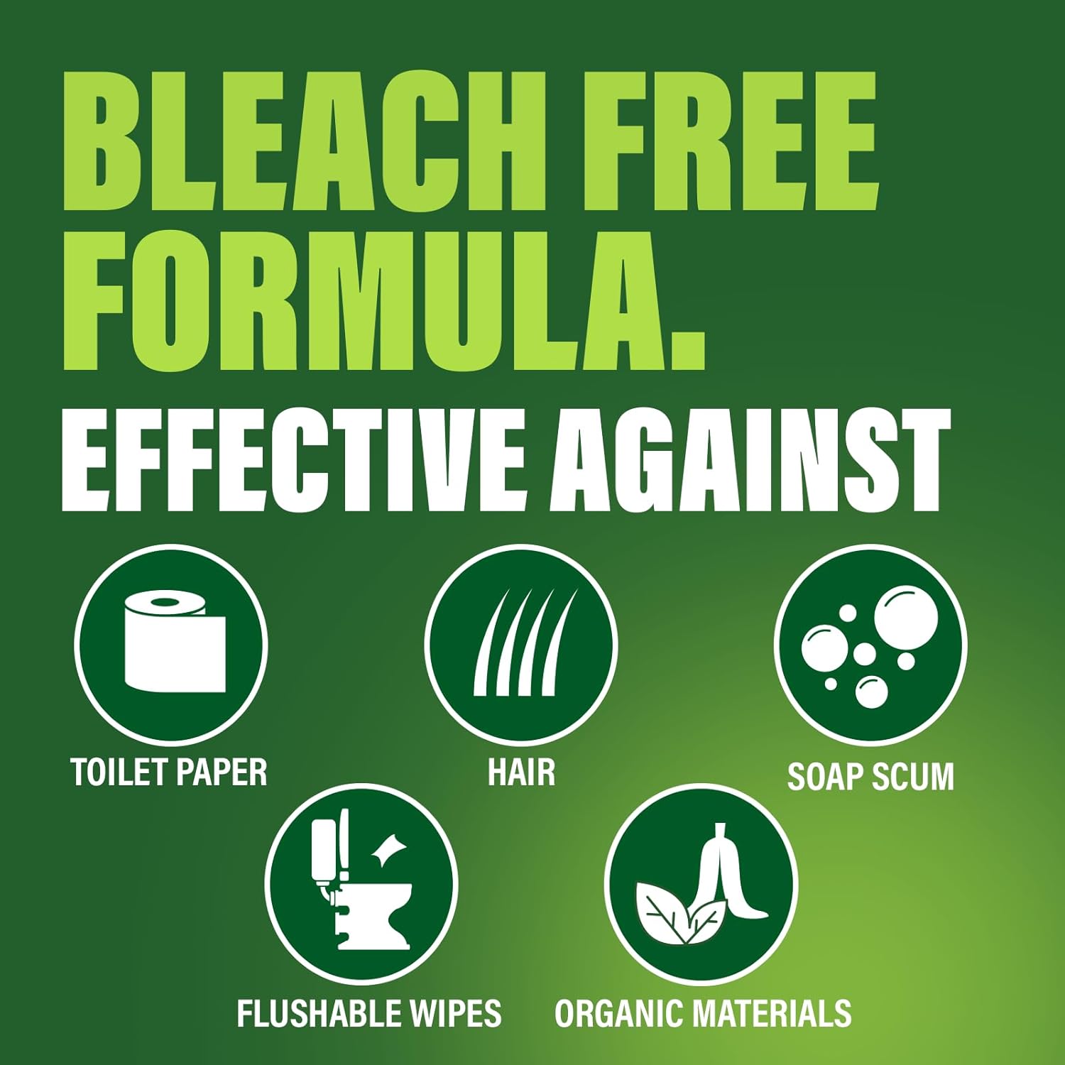 Green Gobbler Drain Clog Remover | Toilet Clog Remover | Dissolve Hair & Organic Materials from Clogged Toilets, Sinks and Drains | Drain Cleaner and Opener, 128 oz