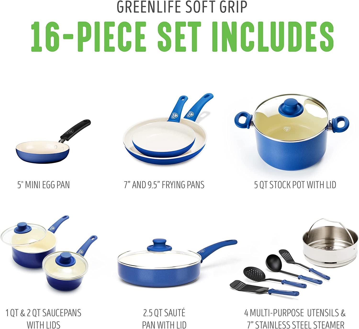 Ceramic non-stick 12-piece pan set
